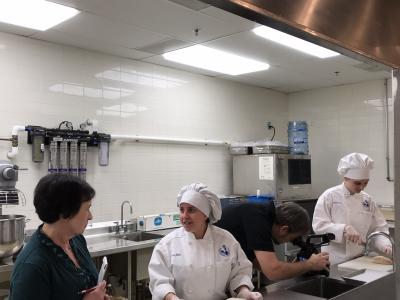 Culinary students are interviewed by OCCR reporter. 