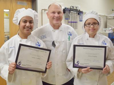 NTHS members from Culinary Arts with Chef Walden