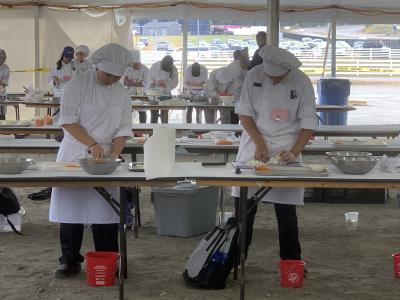 SkillsUSA State Fair Culinary Students knife skills competitions