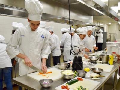 Culinary Students preparing their dishes